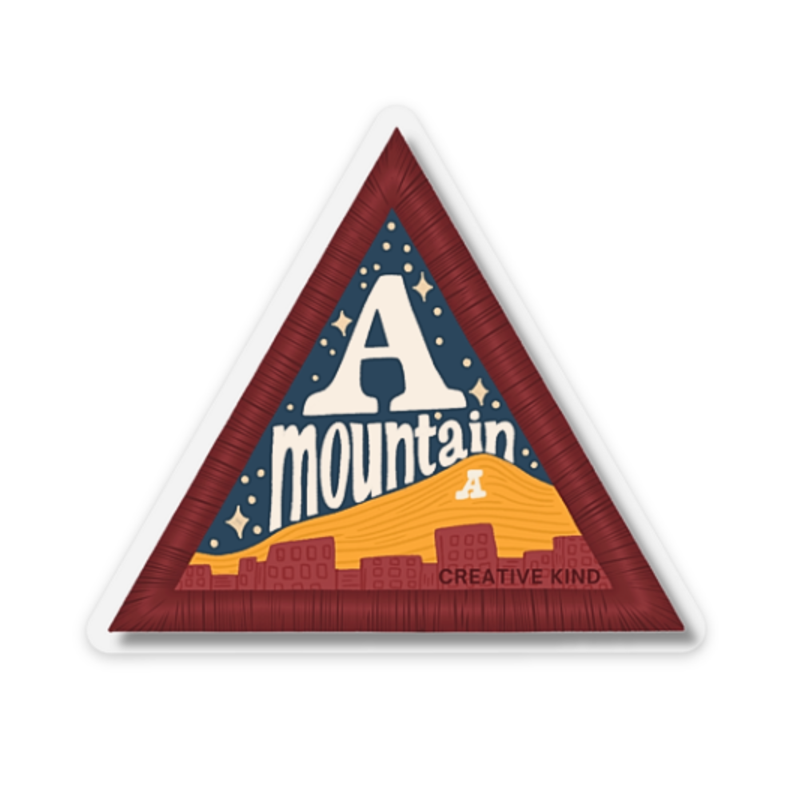 A Mountain Patch Vinyl Sticker | Clear Backing