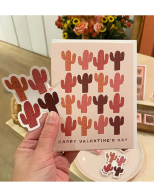 16 Cacti Valentine's Day Greeting Card