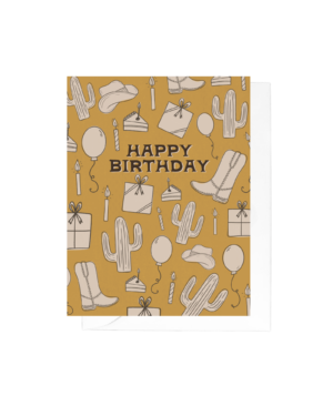 Western Sketch Birthday Greeting Card